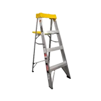 Escalera de tijera con plataforma y porta cubeta