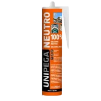 Silicón Neutro Transparente Unipega Herralum 1292 aplicado en vidrio y aluminio