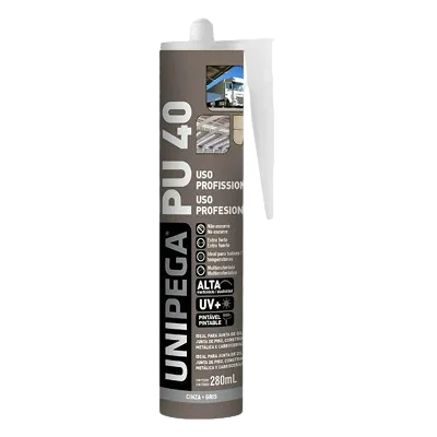 poliuretano-pu40-sellador-unipega-cartucho Poliuretano PU40 Uso Profesional Unipega aplicado en juntas de concreto y aluminio